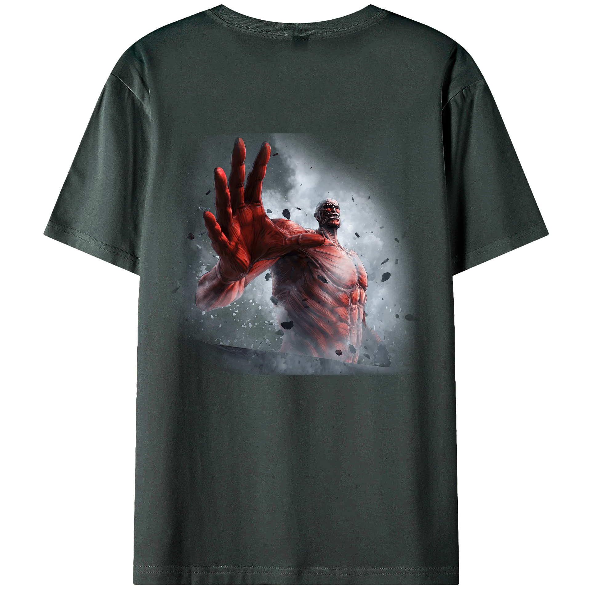 （画像用） 進撃の巨人 Attack on Titan 綿100％ メンズ半袖Tシャツ（バックプリント） 通気性